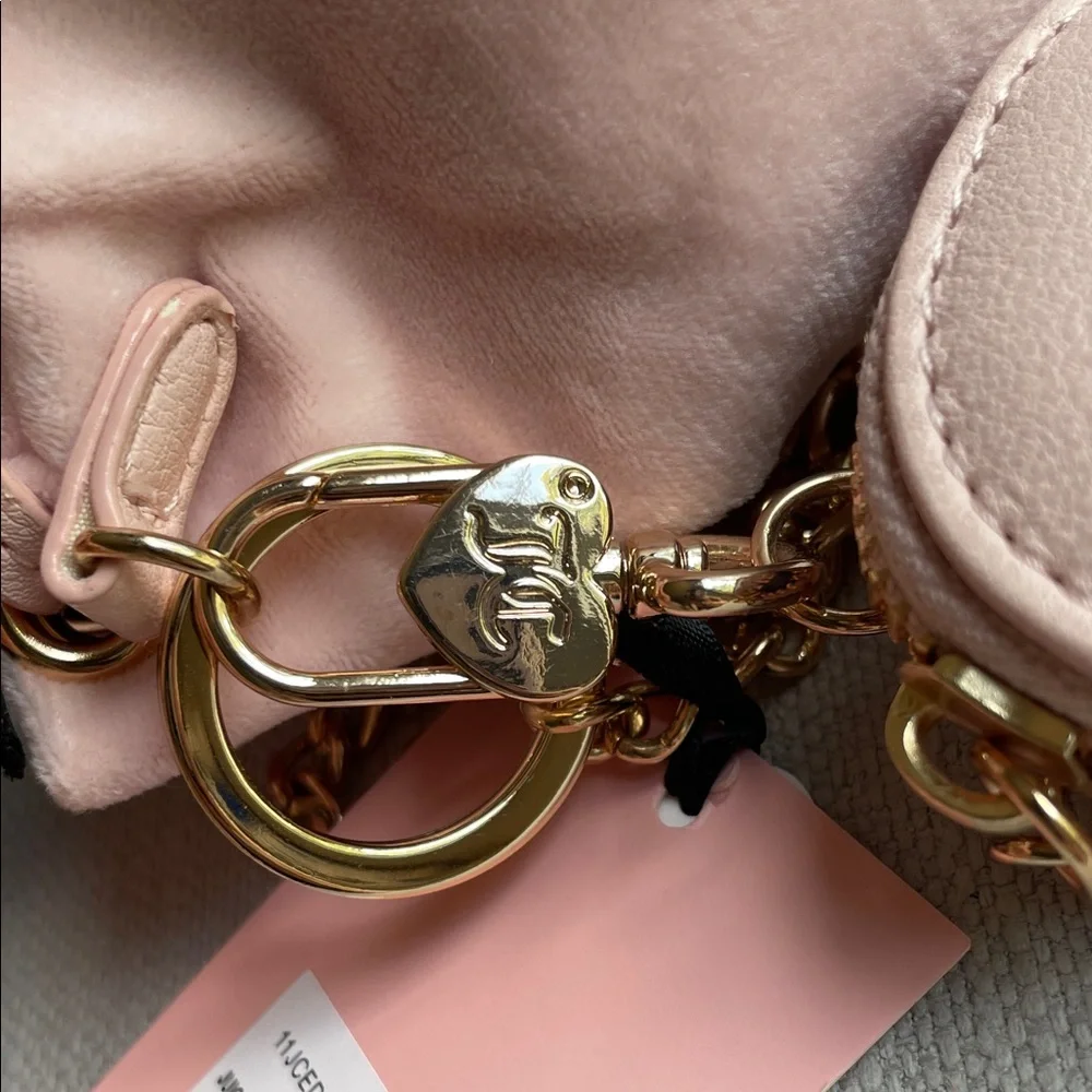 Juicy Couture angel Velvet Drawstring and heart micro bags - pink clay